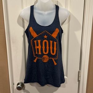Houston women’s navy racerback graphic tank top. Sz Medium